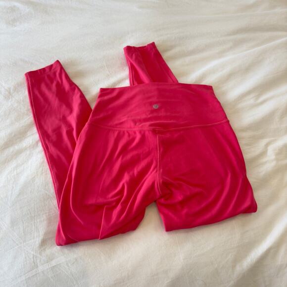 Lululemon Align Double Lined Lipstick Pink Leggings Size 6 - Picture 4 of 7